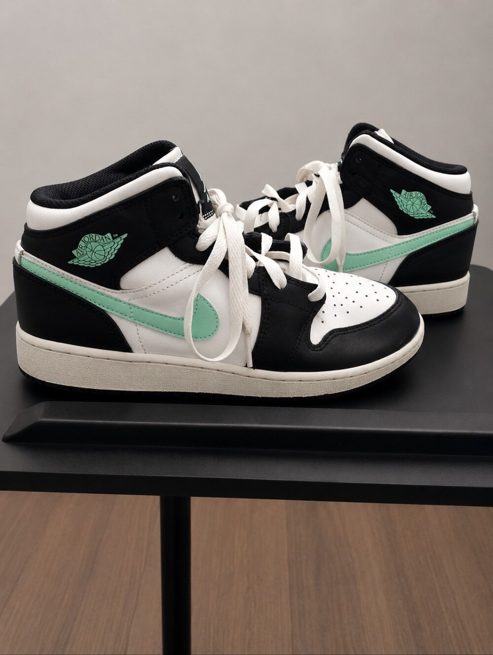 Jordan Kids Sneakers White Black Mint Green